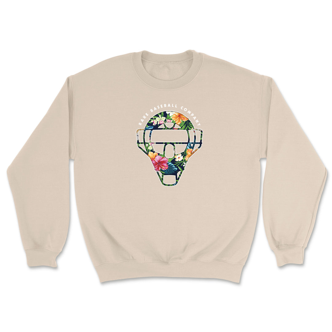 Catcher Mask Floral Crewneck Sweatshirt