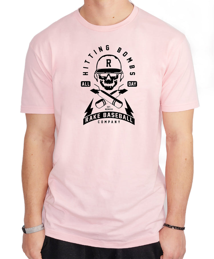 Hitting Bombs Tee - Rake Baseball Company - RAKE BASEBALL | BASEBALL T-SHIRT | BASEBALL CLOTHING | GOOD VIBES ONLY