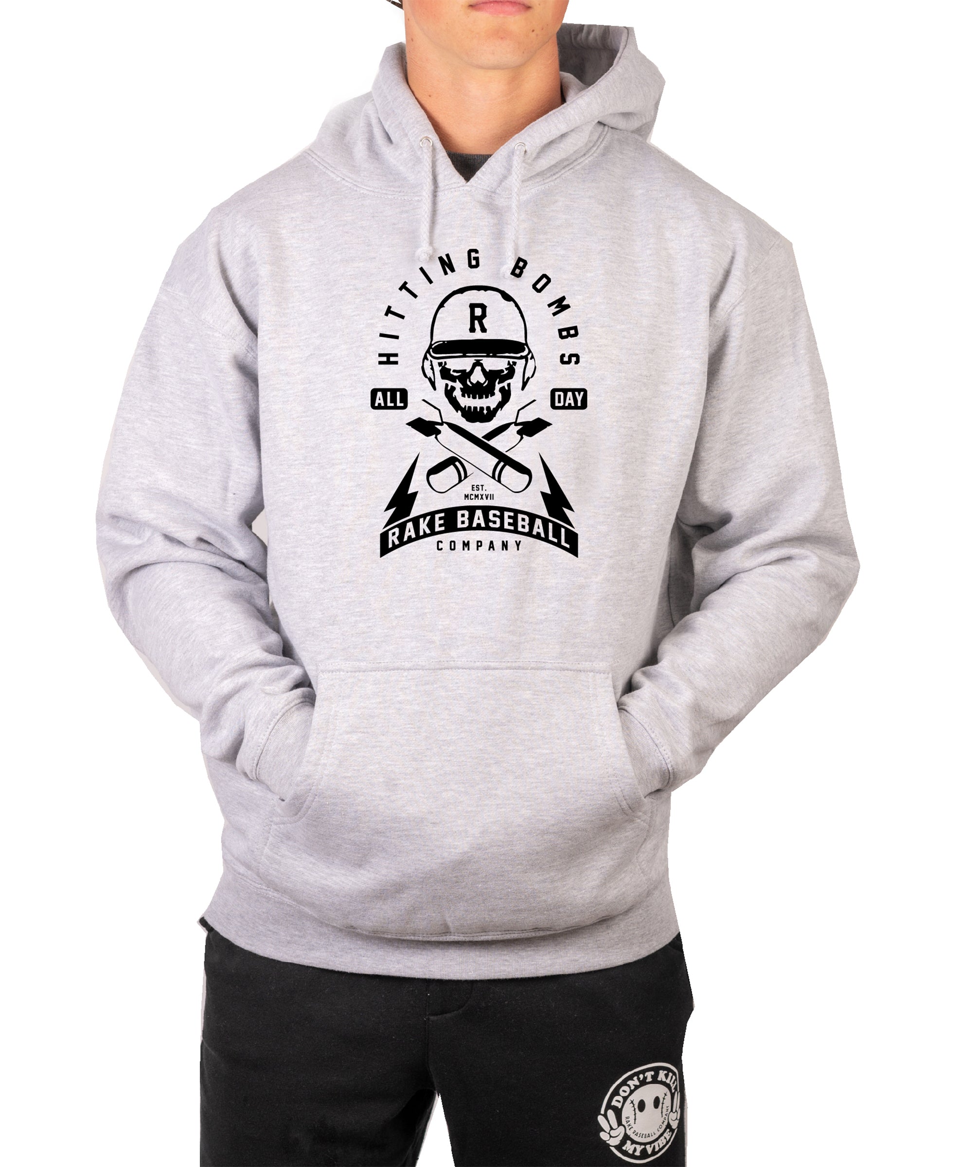 Hitting Bombs Hoodie - Rake Baseball Company - RAKE BASEBALL | BASEBALL T-SHIRT | BASEBALL CLOTHING | GOOD VIBES ONLY