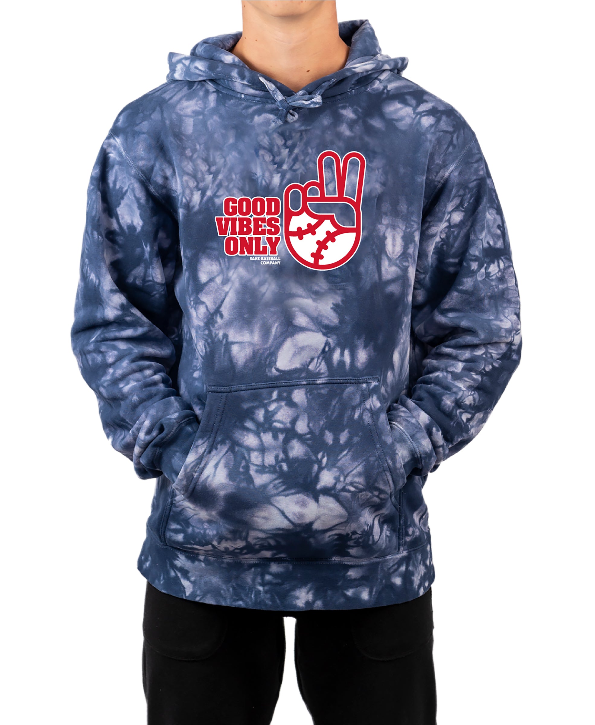 Good Vibes Only Tie Dye Hoodie Rake Baseball Company