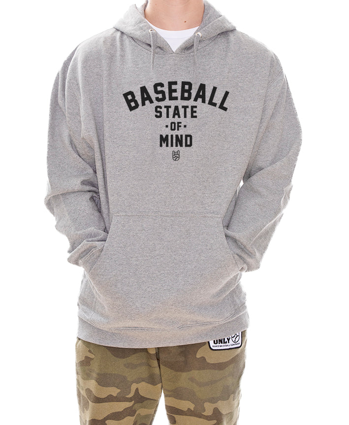 Baseball State Of Mind Hoodie - Rake Baseball Company - RAKE BASEBALL | BASEBALL T-SHIRT | BASEBALL CLOTHING | GOOD VIBES ONLY