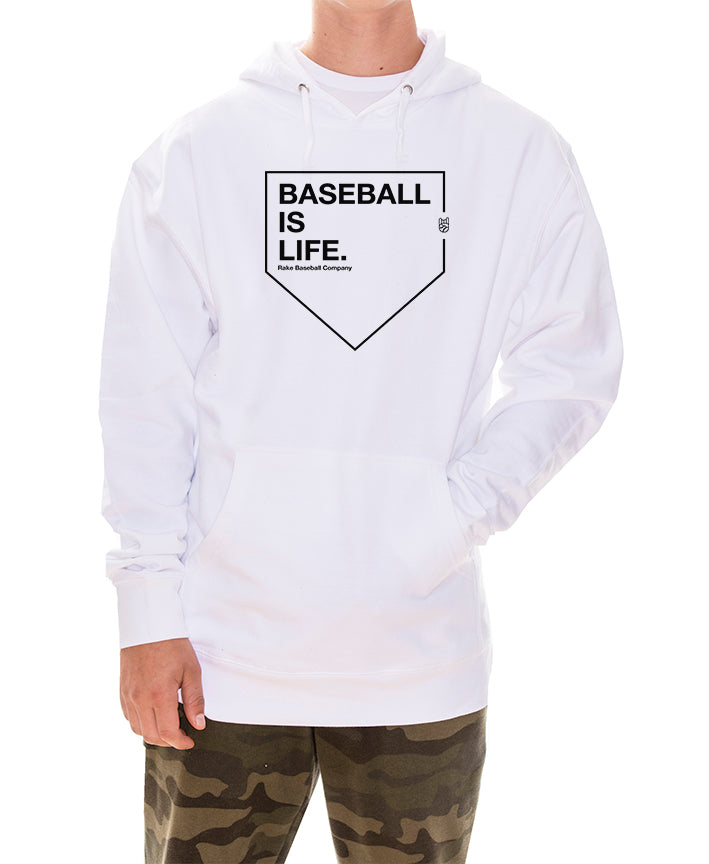 Baseball Is Life Hoodie - Rake Baseball Company - RAKE BASEBALL | BASEBALL T-SHIRT | BASEBALL CLOTHING | GOOD VIBES ONLY