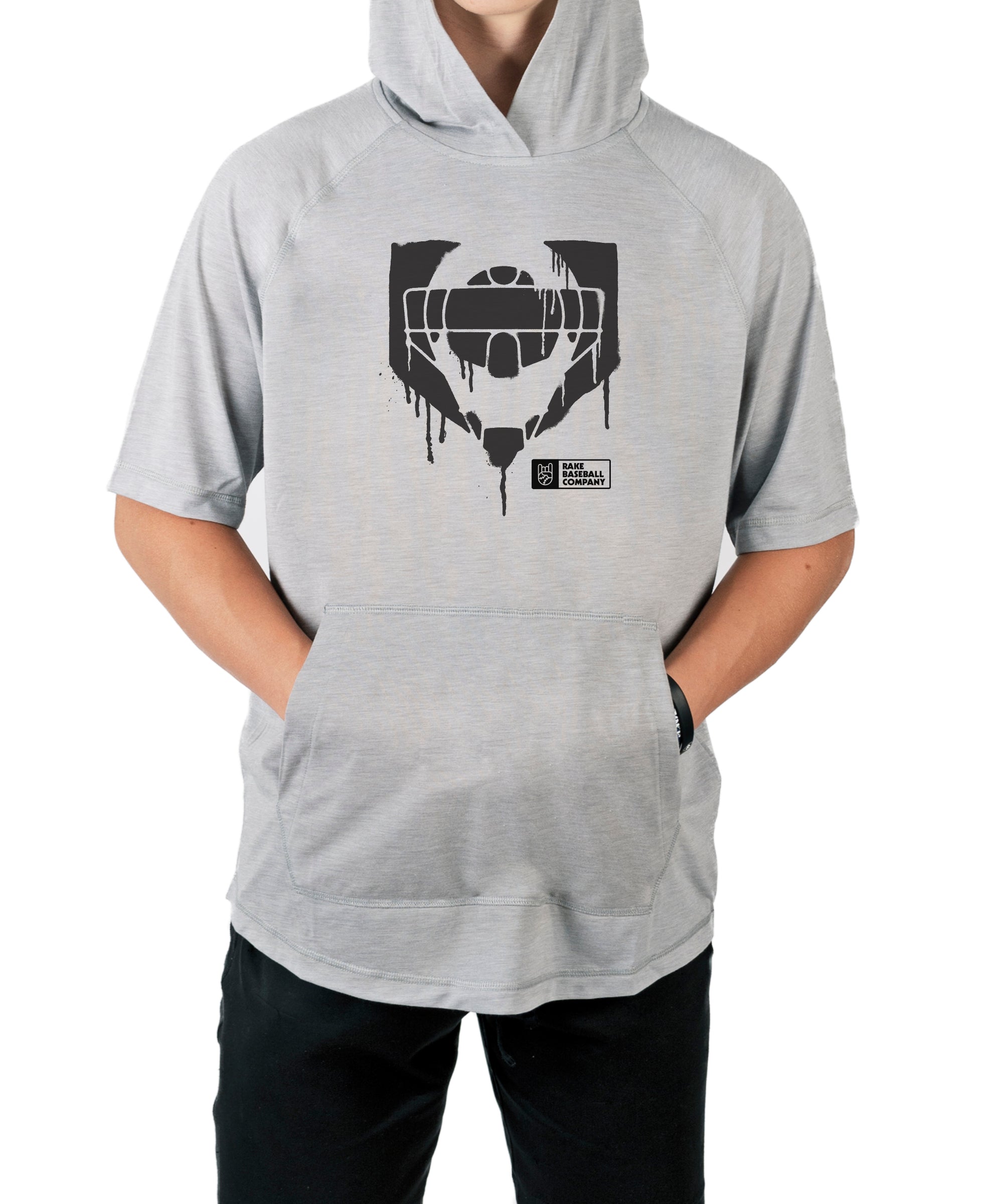 Rake Baseball Company Catcher Drip Hoodie Youth M / Gray