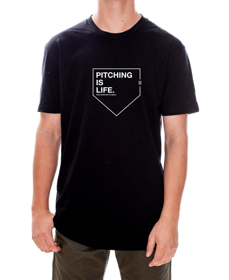Pitching Is Life Tee - Rake Baseball Company - RAKE BASEBALL | BASEBALL T-SHIRT | BASEBALL CLOTHING | GOOD VIBES ONLY