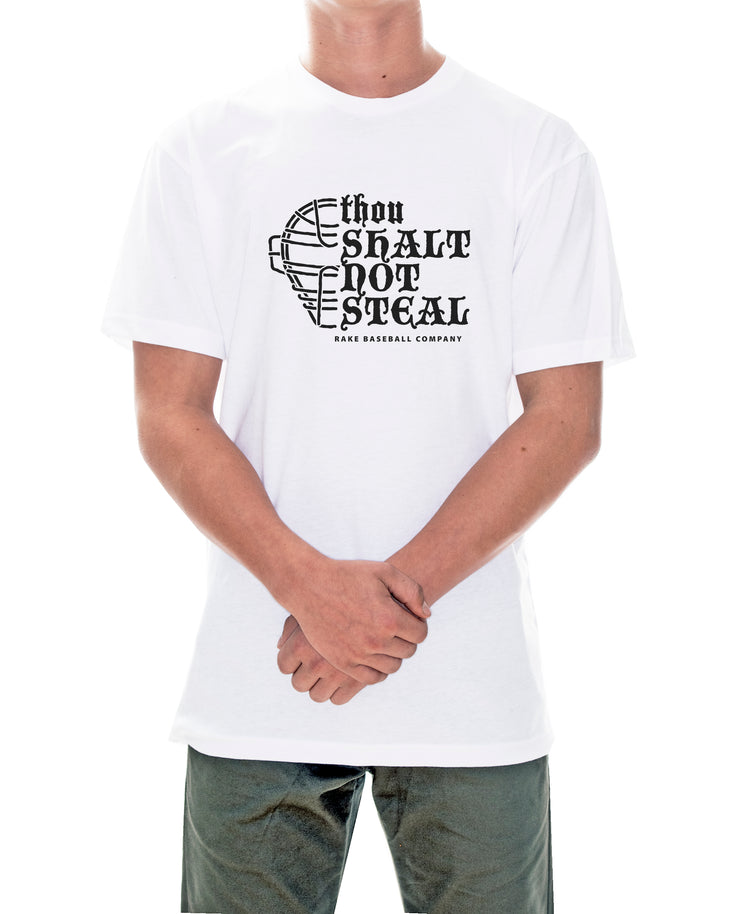 Thou Shalt Not Steal Tee - Rake Baseball Company - RAKE BASEBALL | BASEBALL T-SHIRT | BASEBALL CLOTHING | GOOD VIBES ONLY