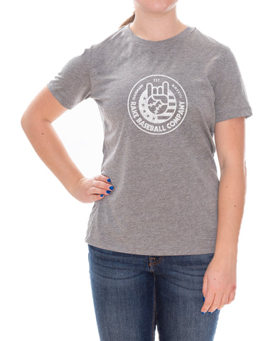Women's Rock On Stamp Tee - Rake Baseball Company - RAKE BASEBALL | BASEBALL T-SHIRT | BASEBALL CLOTHING | GOOD VIBES ONLY