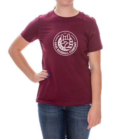 Women's Rock On Stamp Tee - Rake Baseball Company - RAKE BASEBALL | BASEBALL T-SHIRT | BASEBALL CLOTHING | GOOD VIBES ONLY
