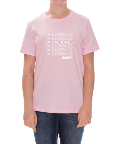 Women's I Love Baseball Tee - Rake Baseball Company - RAKE BASEBALL | BASEBALL T-SHIRT | BASEBALL CLOTHING | GOOD VIBES ONLY