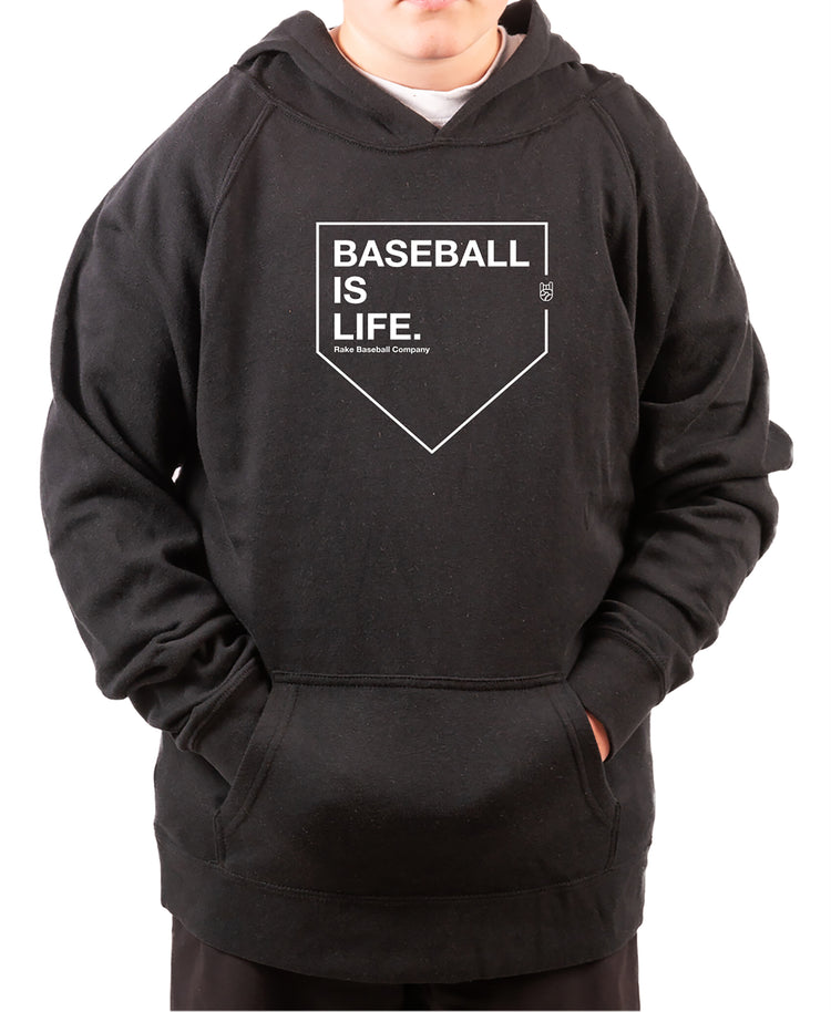 Baseball Is Life Hoodie - Rake Baseball Company - RAKE BASEBALL | BASEBALL T-SHIRT | BASEBALL CLOTHING | GOOD VIBES ONLY